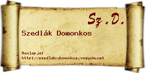 Szedlák Domonkos névjegykártya